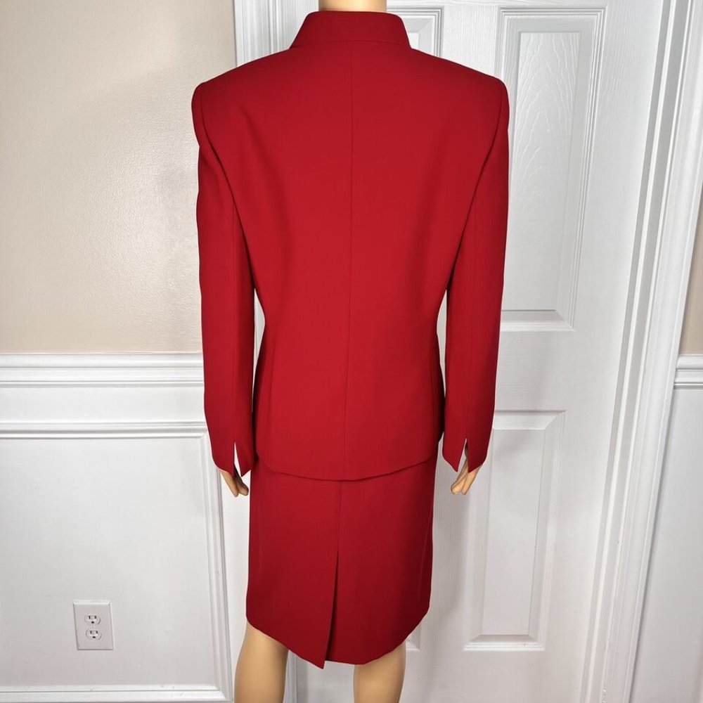 Kasper 2pc Red Polyester Lined Open Front Cocktai… - image 6